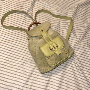 Authentic Vintage Gucci Green Suede Leather Mini Backpack